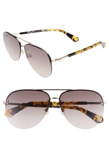 Women's Kate Spade New York Jakaylas 62mm Aviator Sunglasses - Dark Havana