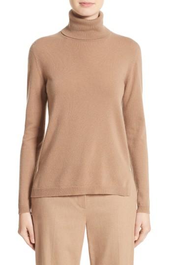 Women's Max Mara Nigeria Wool & Cashmere Turtleneck Sweater - Brown