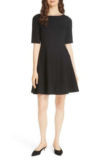 Women's Kate Spade New York Lace-up Ponte Dress, Size - Black