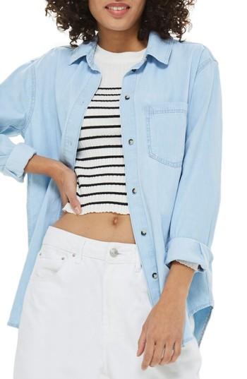Women's Topshop Drake Oversize Denim Shirt