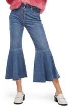 Women's Topshop Dree Trumpet Hem Crop Jeans X 30 - Blue