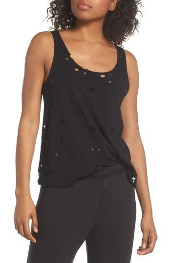 Women's Michael Lauren Brock Distressed Lounge Tank - Black