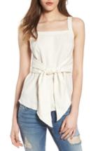 Women's Bp. Tie Front Linen Blend Tank Top - Ivory