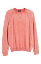 Men's David Donahue Stonewash Cotton Sweatshirt, Size - Orange