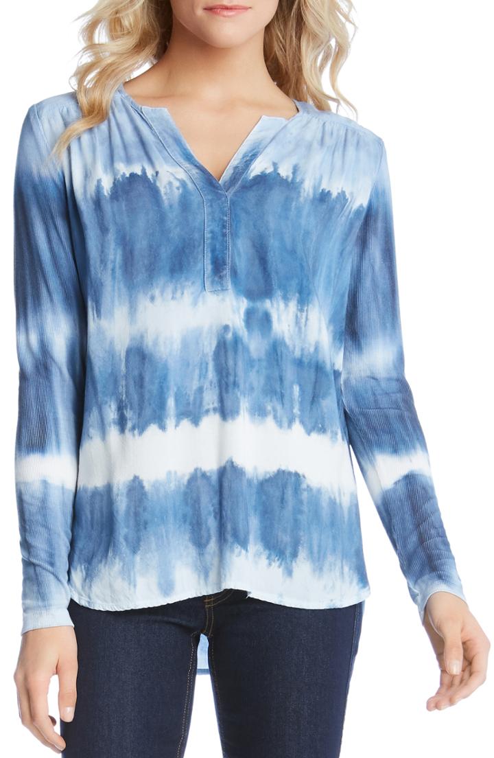 Women's Karen Kane Split Neck Top - Blue
