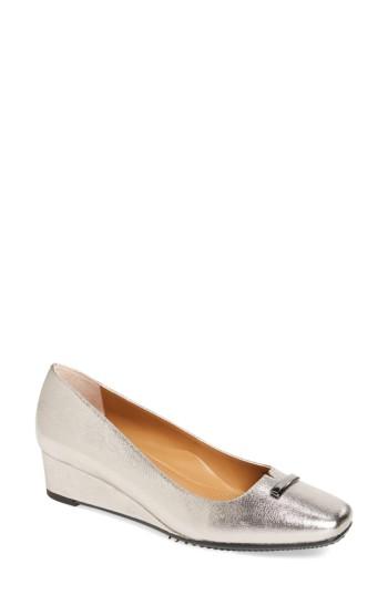 Women's J. Renee Yarall Square Toe Wedge .5 Ee - Metallic