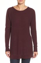 Women's Halogen High/low Wool & Cashmere Tunic Sweater, Size - Burgundy
