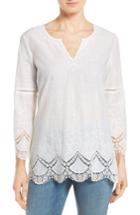 Women's Nydj Embroidered Voile Top - White