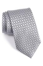 Men's Nordstrom Men's Shop Criss Cross Geometric Silk Tie, Size X-long - Metallic