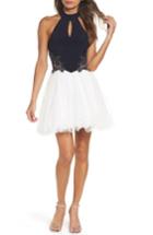 Women's Blondie Nites Keyhole Applique Fit & Flare Dress