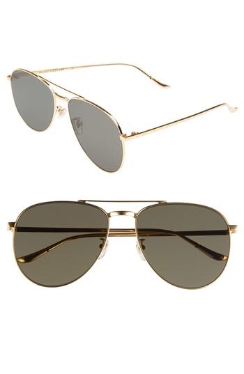 Women's Blanc & Eclare Miami 61mm Large Polarized Aviator Sunglasses - Gold/ Grey
