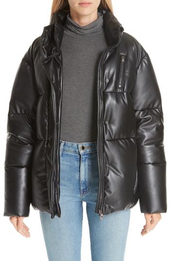 Women's Bacon Eco Boo Faux Leather Down Puffer Jacket