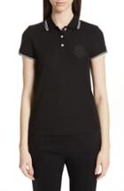 Women's Moncler Pique Cotton Polo - Black