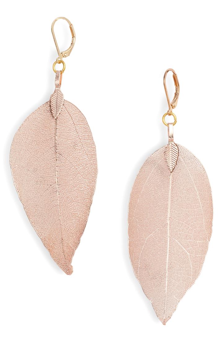 Women's Mad Jewels Leaf Drop Earrings