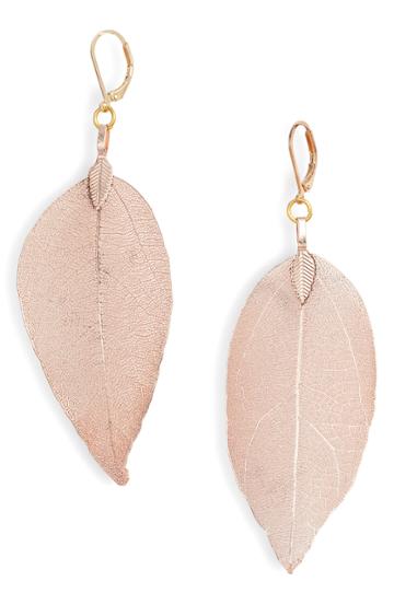 Women's Mad Jewels Leaf Drop Earrings