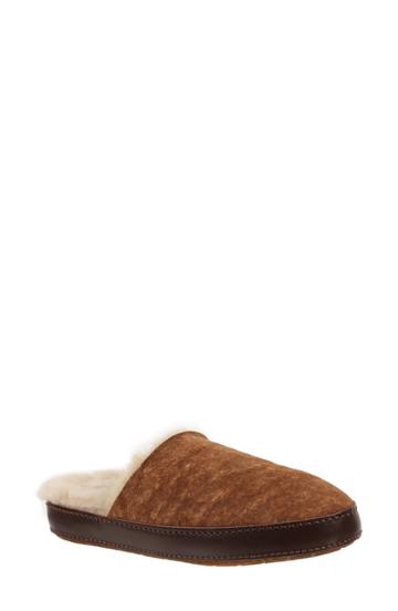 Women's Ross & Snow Linda Genuine Shearling Scuff Slipper M - Brown