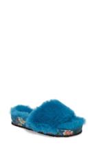 Women's Jessica Simpson Gema Faux Fur Slide Sandal M - Blue
