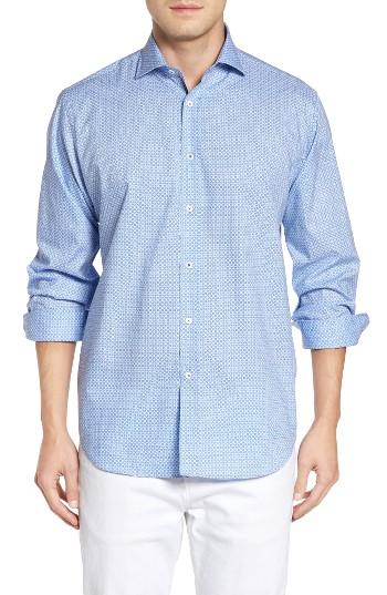 Men's Bugatchi Classic Fit Tile Print Sport Shirt