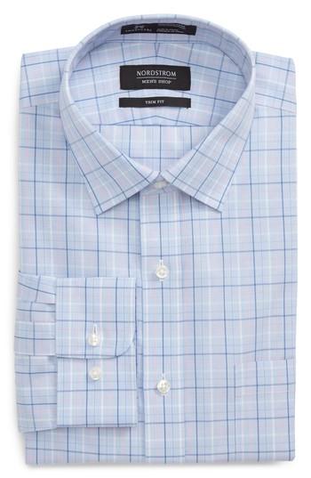 Men's Nordstrom Men's Shop Smartcare(tm) Trim Fit Plaid Dress Shirt .5 - 32/33 - Pink