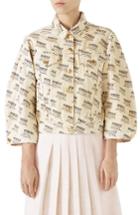 Women's Gucci Hypnotism Logo Print Crop Denim Jacket Us / 36 It - Black