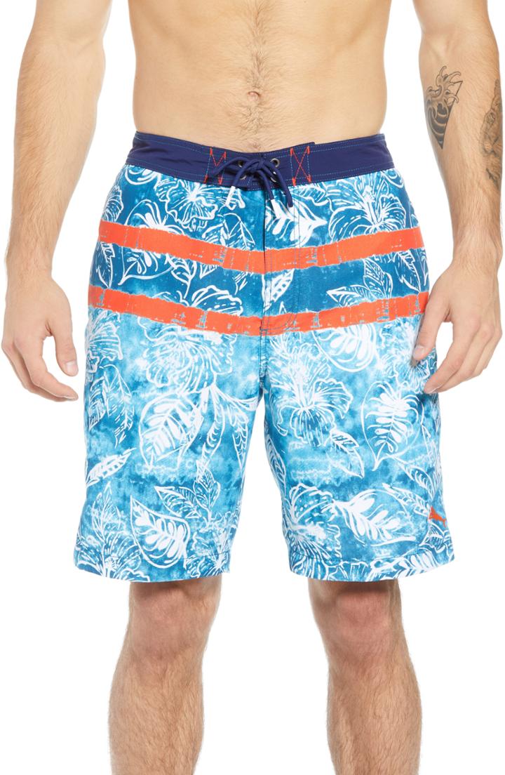 Men's Tommy Bahama Baja Mar Batik Print Board Shorts, Size - Blue