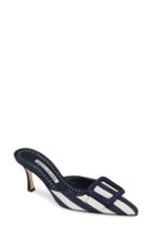 Women's Manolo Blahnik Maysalebi Buckle Mule .5us / 34.5eu - Blue