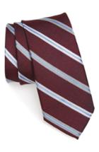 Men's Nordstrom Men's Shop Crosby Stripe Silk Blend Tie, Size - Red