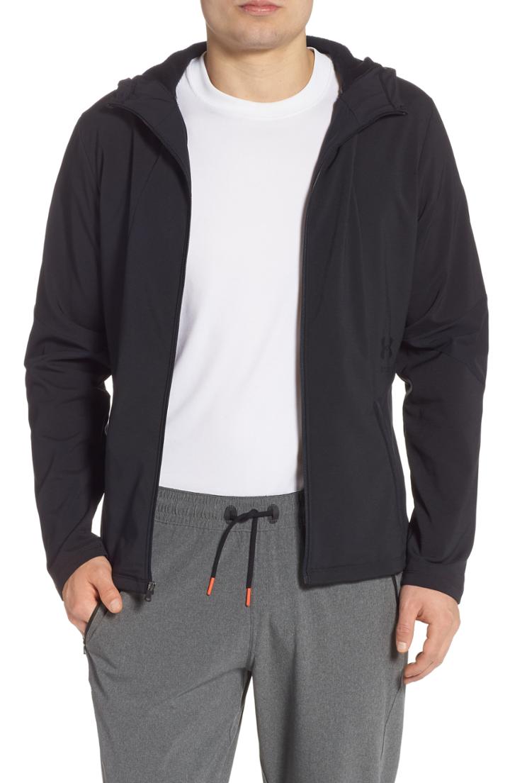 Men's Under Armour Storm Cyclone Water Repellent Hooded Jacket, Size - Black