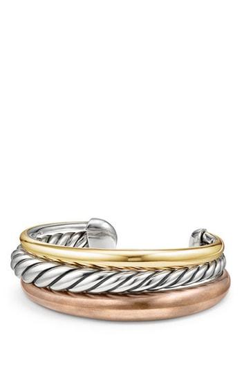 Women's David Yurman Pure Form Mixed Metal 3-row Cuff