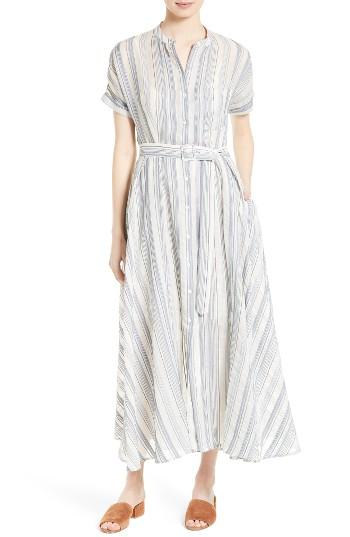 Women's Theory Avinka Vall Stripe Maxi Shirtdress