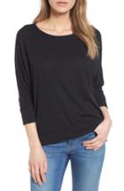 Women's Caslon Dolman Sleeve Slub Knit Tee - Black