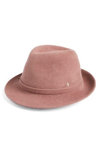 Women's Helen Kaminski Packable Fur Felt Fedora - Red