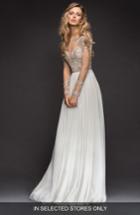 Women's Hayley Paige Embellished Net & Chiffon A-line Gown, Size In Store Only - Ivory