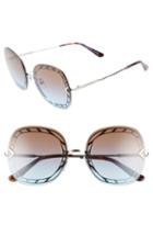 Women's Tory Burch 58mm Gradient Square Sunglasses - Silver/ Purple Gradient