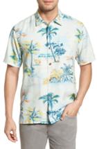 Men's Tommy Bahama Florida Palms Regular Fit Silk Camp Shirt - Blue