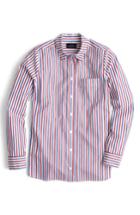 Women's J. Crew Stripe Boyfriend Shirt - Red