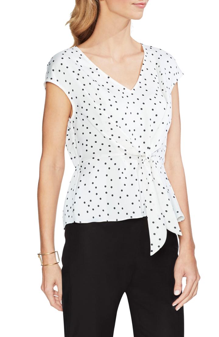 Women's Vince Camuto Cap Sleeve Polka Dot Blouse - Ivory