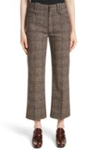 Women's Marc Jacobs Plaid Tweed Crop Pants - Brown