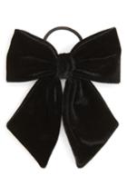 Berry Velvet Bow Ponytail Holder, Size - Black