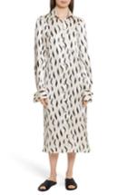Women's Joseph Cassidy Long Zebra Silk Dress Us / 36 Fr - Ivory