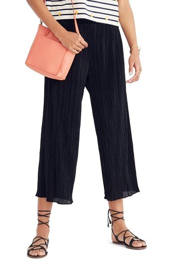 Women's Madewell Texture & Thread Micropleat Wide Leg Pants, Size - Orange