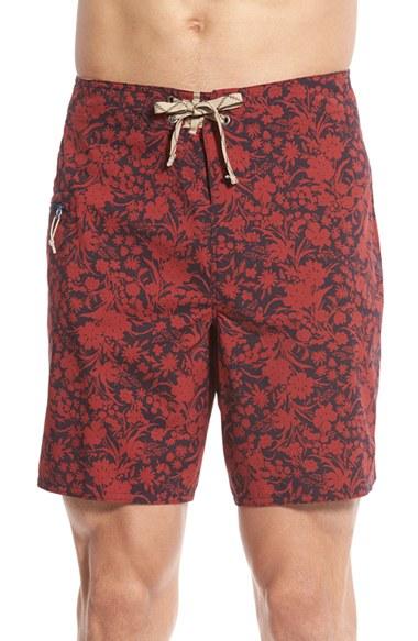 Men's Patagonia 'wavefarer' Print Board Shorts - Red