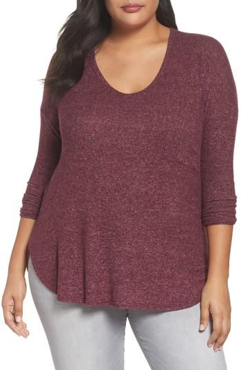 Women's Soprano High/low Knit Top X - Burgundy