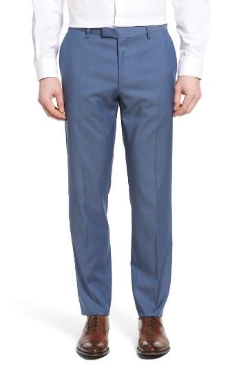 Men's Boss Leenon Flat Front Solid Wool Trousers