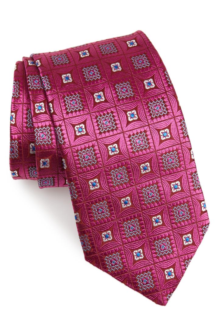 Men's David Donahue Medallion Silk X-long Tie