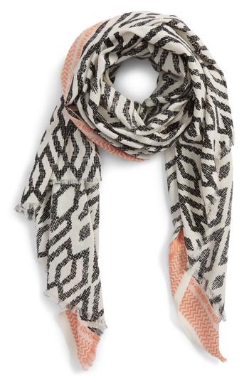 Women's Sole Society Ikat Scarf, Size - Black