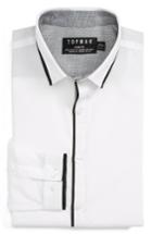 Men's Topman Slim Fit Contrast Dress Shirt - White