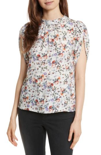 Women's Rebecca Taylor Ruby Floral Silk Top - Ivory