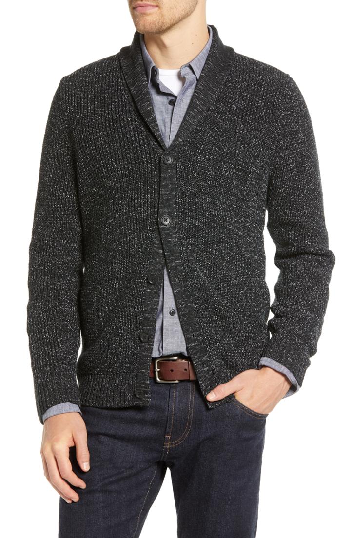 Men's 1901 Shawl Collar Marled Cardigan - Grey