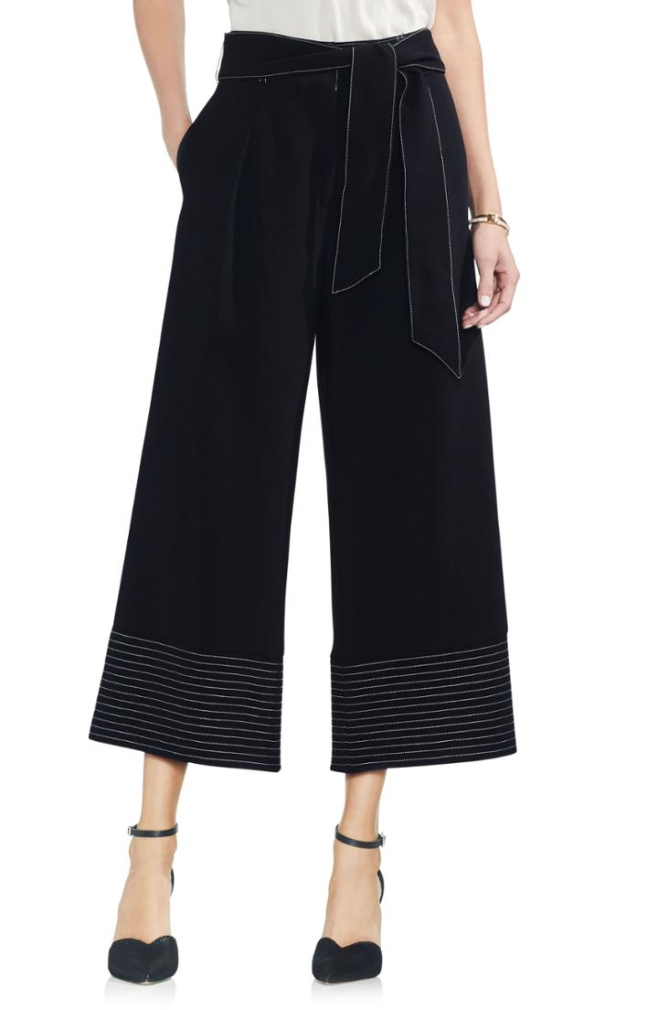 Women's Vince Camuto Belted Wide Leg Crop Pants